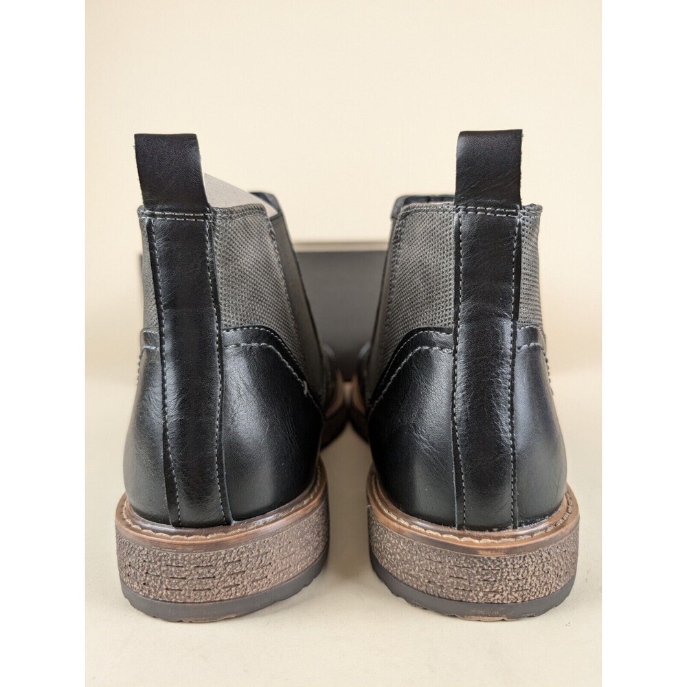 Vance Co Boots Mens 10 Wide Lancaster Chelsea Black Ankle Top Casual Shoes NEW - Picture 6 of 11